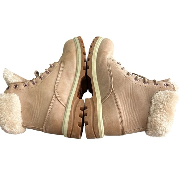 Lugz‎ Boots Women's 9 Empyre Hi Fur Faux Lace Up Parker Workwear Winter Beige - Picture 5 of 11